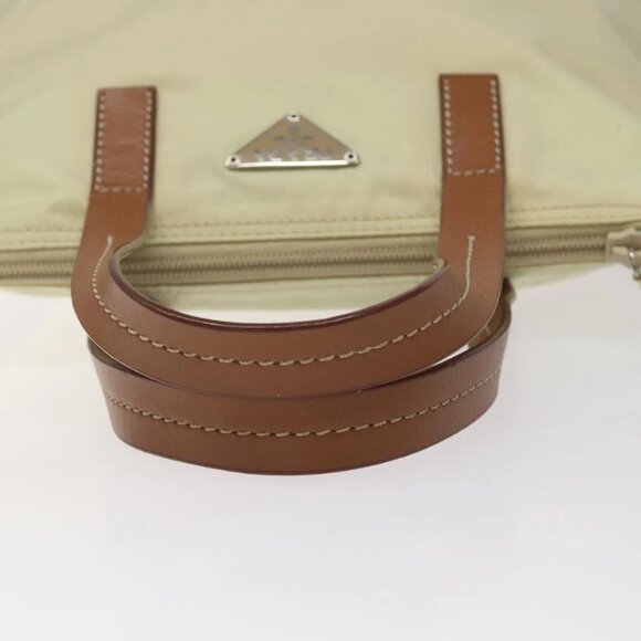 PRADA Hand Bag Nylon White Silver Auth hk2411 - Picture 8 of 16